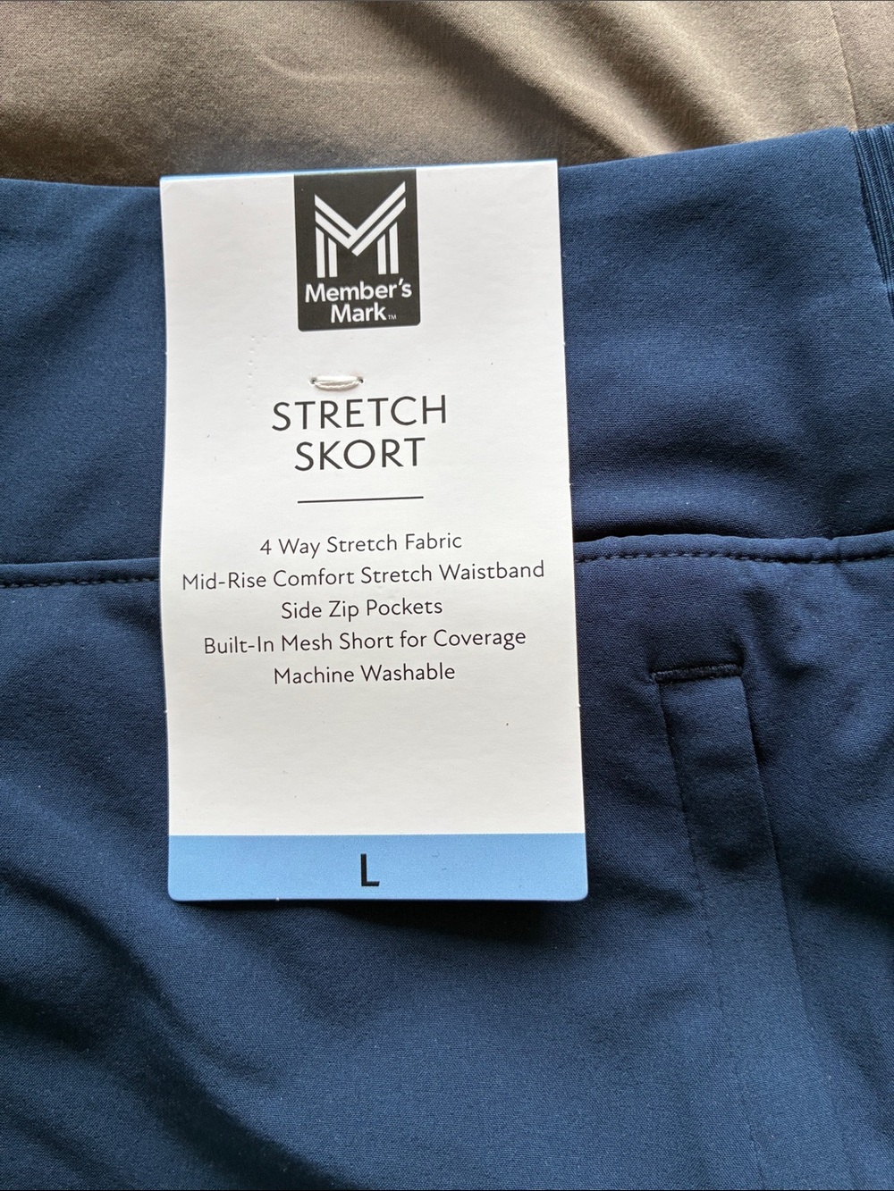 Members Mark Skort Set in Navy, Khaki, Black size large - Picture 2 of 4